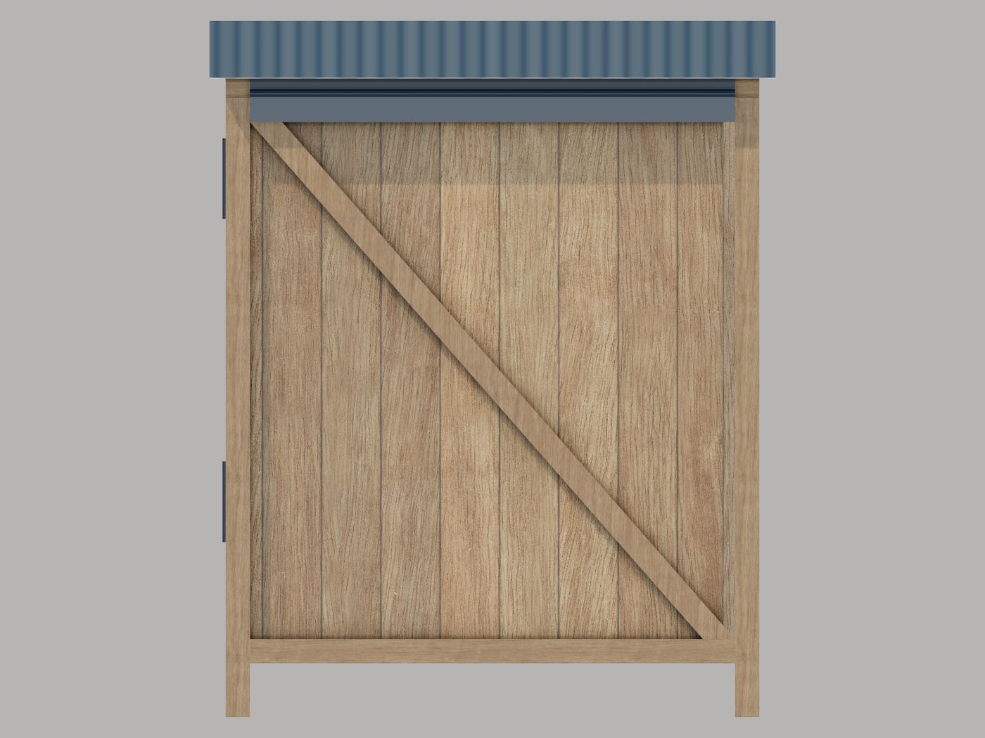 Square-on rear elevation.